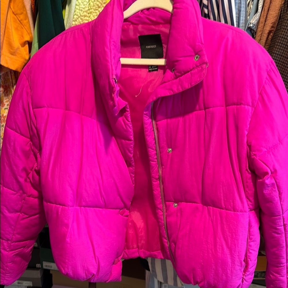 Forever 21 Pink Insulated Puffer Coat